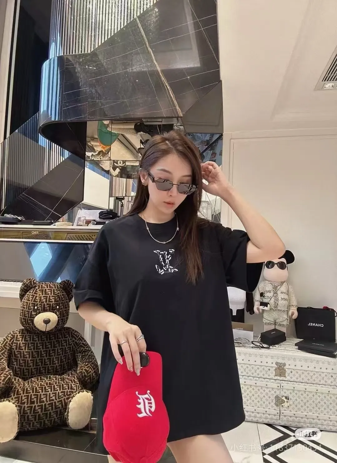 Louis Vuitton/Louis Vuitton employee limited foam printed short-sleeves
